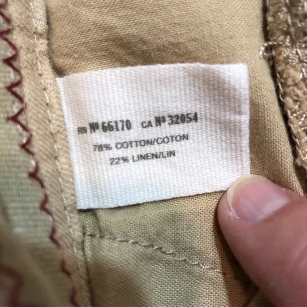 Anthropologie Daughters of the Liberation Tan Cotton Linen Blend Skirt